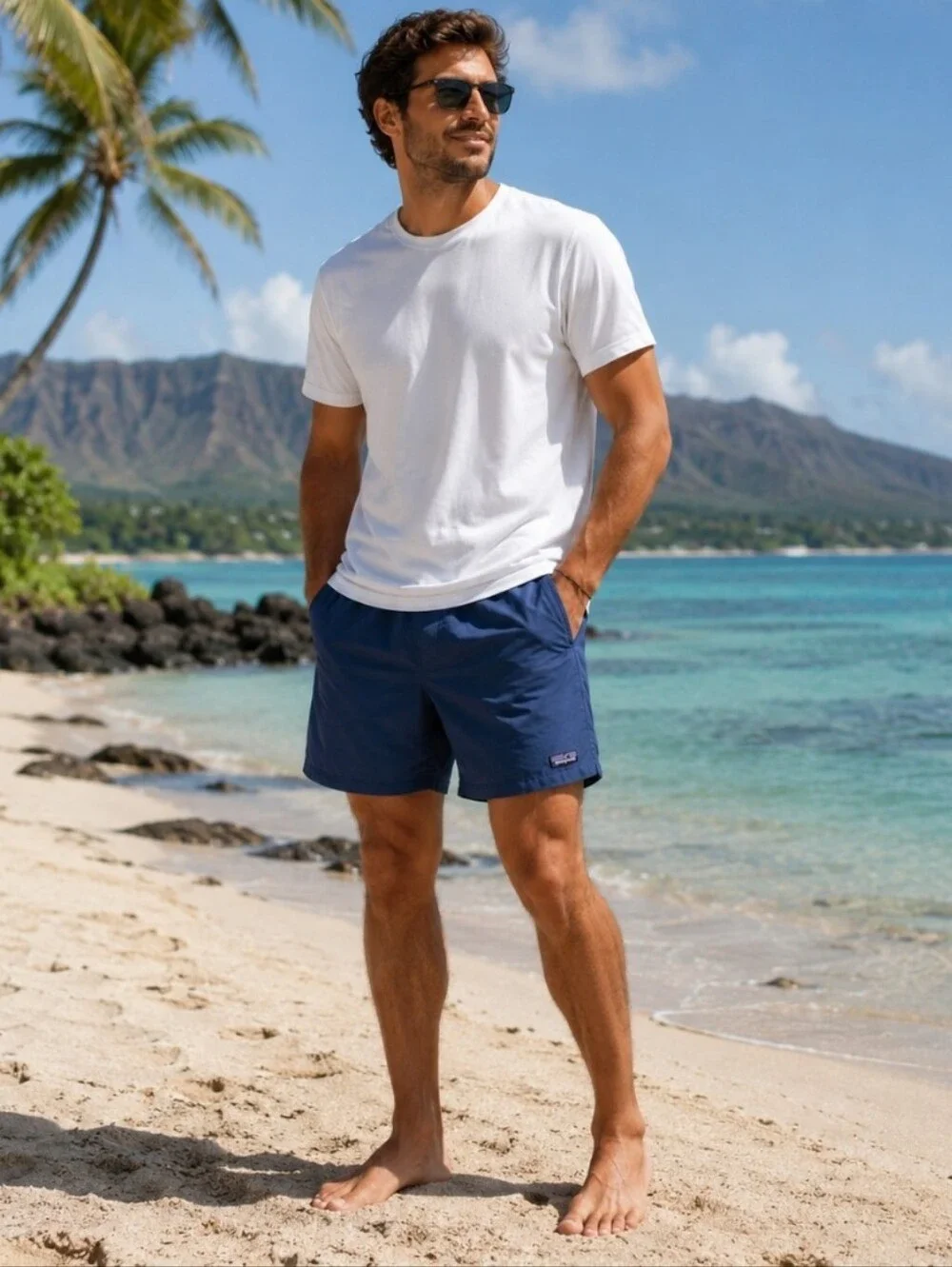 Navy Baggies Mesh Lined Swim Hiking Quick Dry Outdoor Shorts XXL